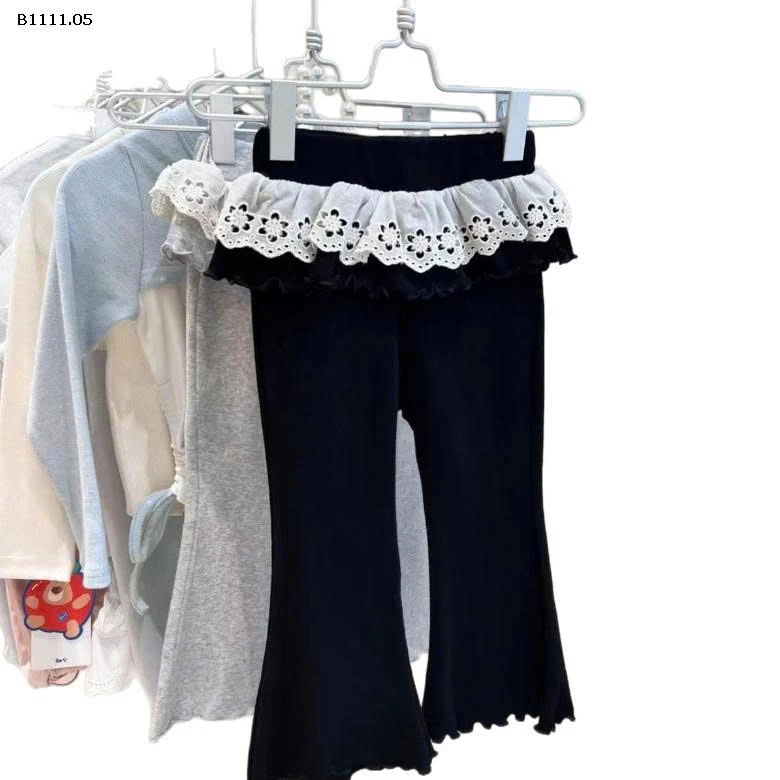 Quần legging ống loe ren giả hai mảnh - sỉ 97k