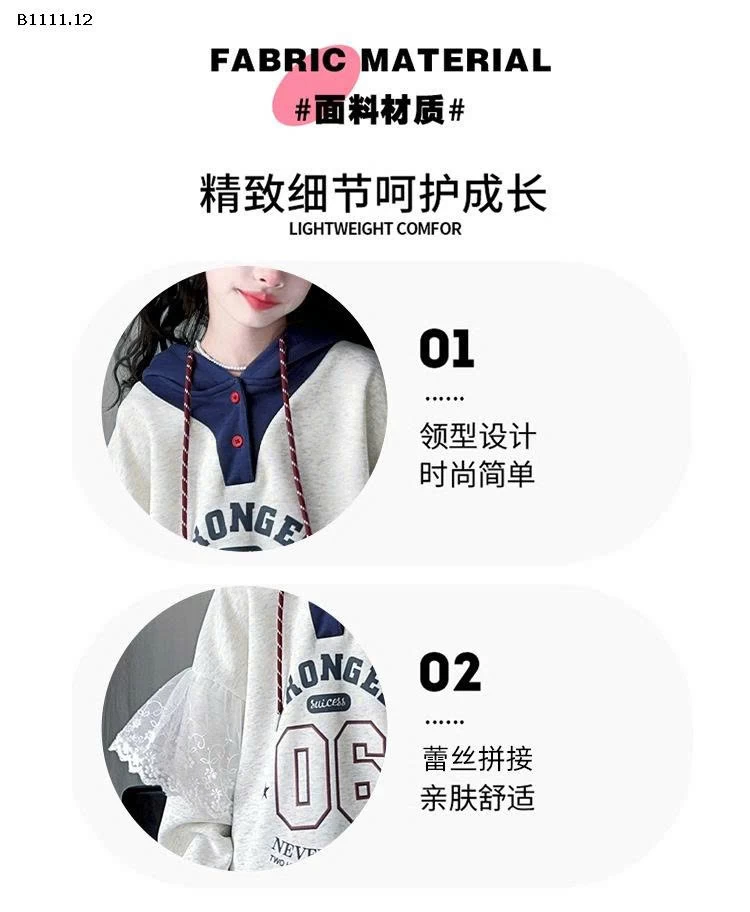 ÁO NỈ HỌA TIẾT SỐ 06 PHỐI REN BG - sỉ 245k