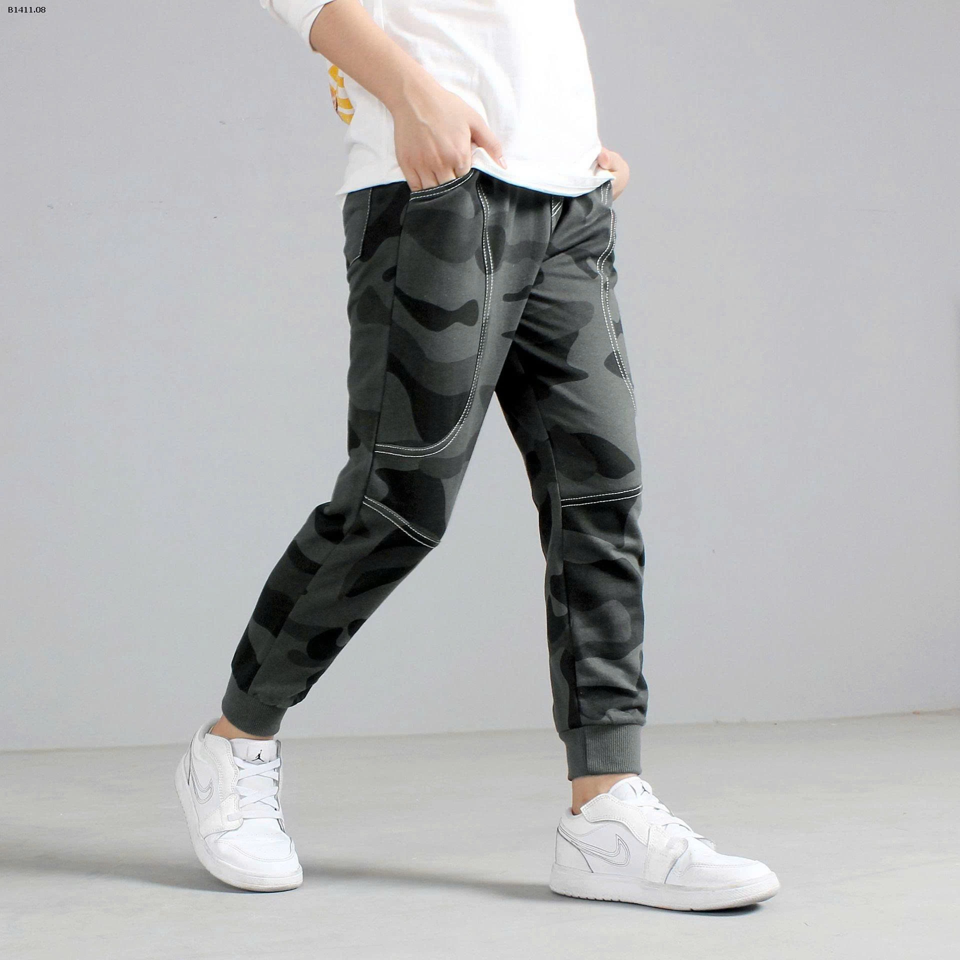 Quần bo ống Ngụy trang dàn di cho bé-Giá sỉ 151k