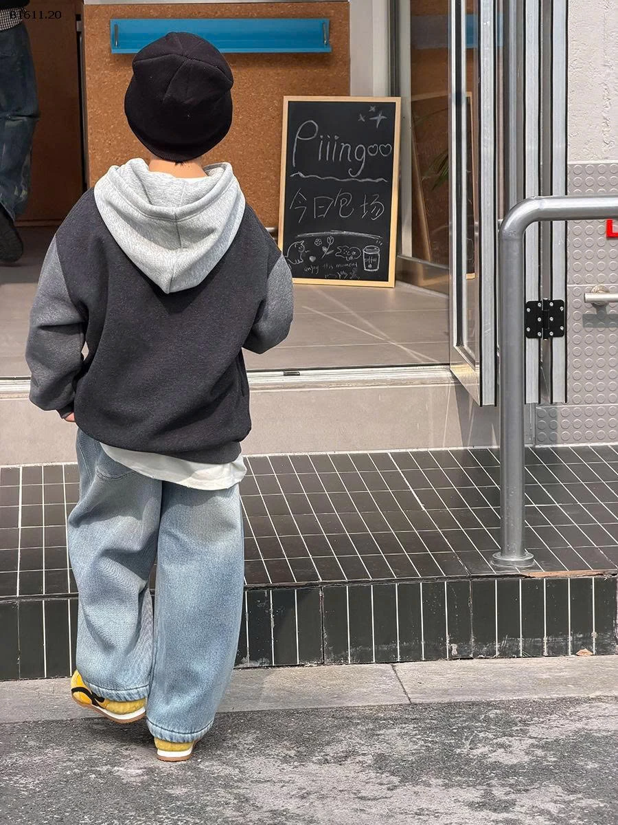 Áo thu đông hoodie mẫu mới nhất 2025 cho bé trai nhà AMBB -Giá sỉ sz 90-150: 248k sz 160 : 273k sz 170 : 298k