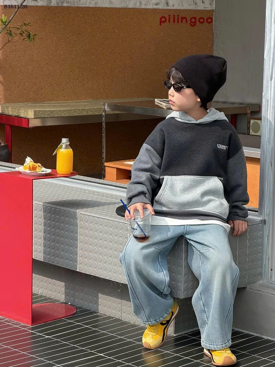 Áo thu đông hoodie mẫu mới nhất 2025 cho bé trai nhà AMBB -Giá sỉ sz 90-150: 248k sz 160 : 273k sz 170 : 298k