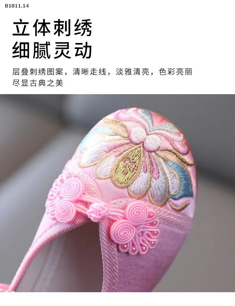 Giày búp bê thêu cổ trang cho bé -Giá sỉ 88k