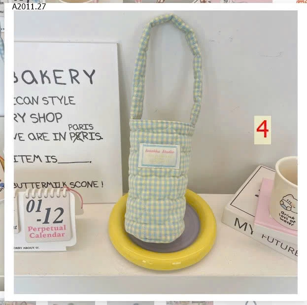 Túi vải đựng cốc nước,bình giữ nhiệt. - sỉ 100k/set 2c chọn màu