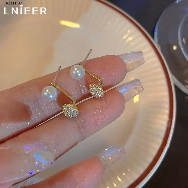 KHUYÊN TAI BẠC 925 LNIEER MIX NGỌC- sỉ 123k