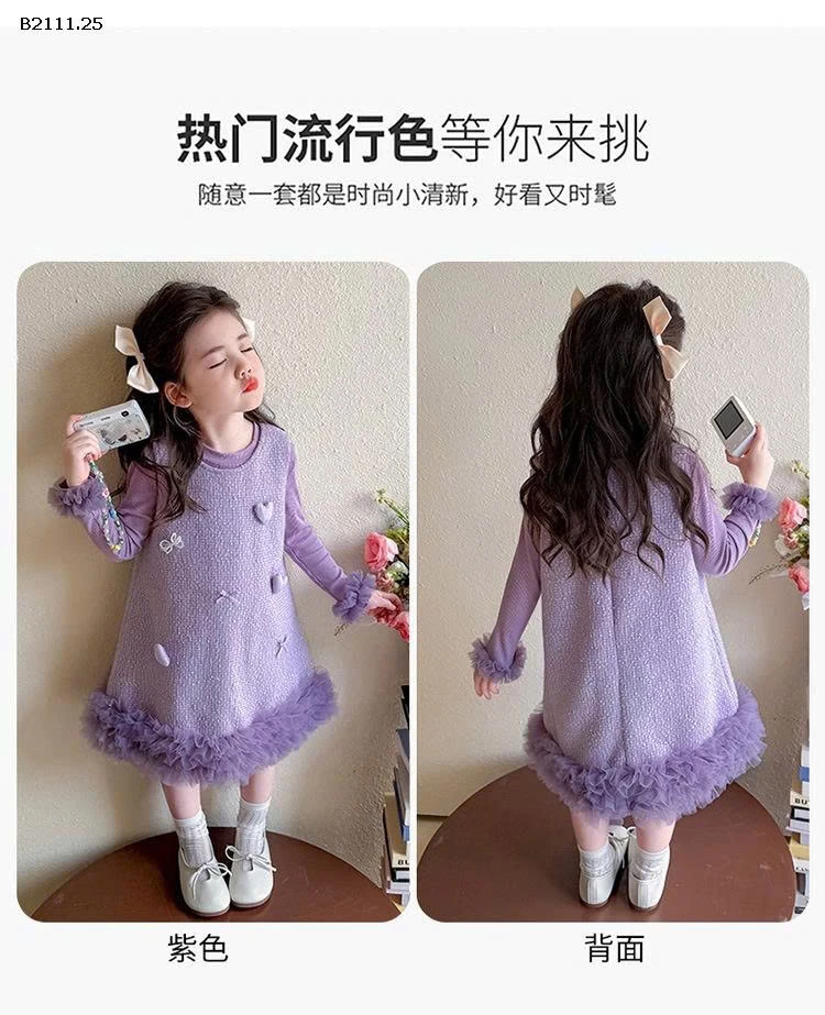 Bộ đồ hai chi tiết cho bé gái  gồm áo  và  váy-sỉ 314k