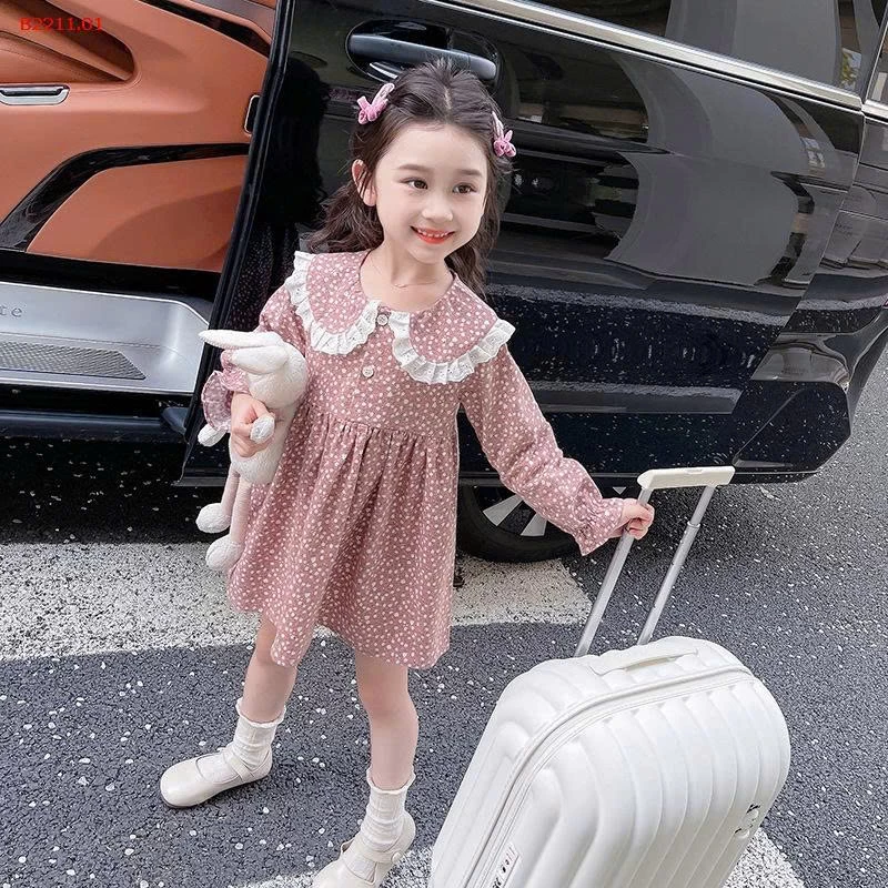 Váy chấm bi hoạt tiết mùa xuân cho bé gái- giá sỉ 165k