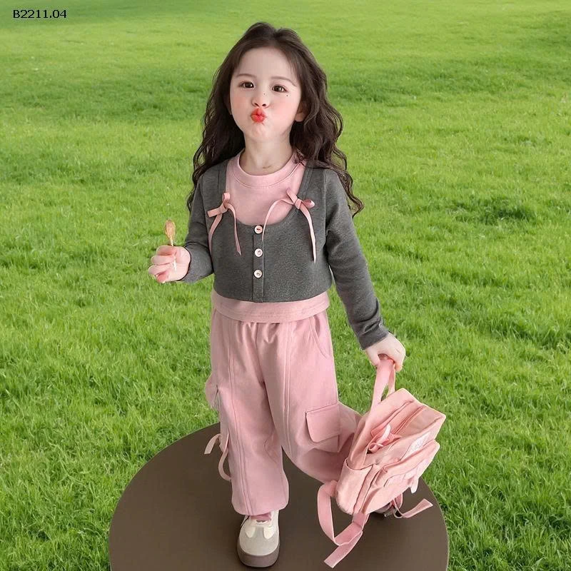 Bộ quần túi hộp hai mảnh cho bé gái- giá sỉ 315k