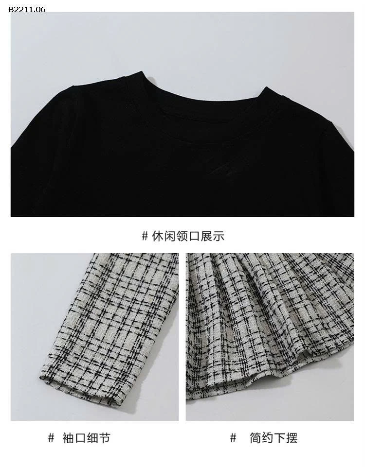 Bộ váy hai mảnh lấp lánh phong cách Chanel thời trang mới cho bé gái - giá sỉ 273k