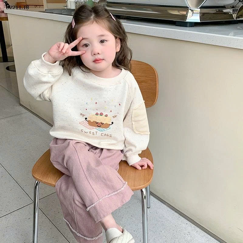 Áo nỉ chấm bi hoạt hình  cho bé gái - giá sỉ 172k