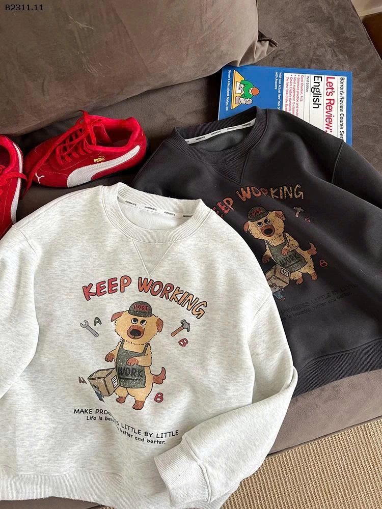 ÁO NỈ SWT KEEP WORKING BT HÃNG AMBB-Giá sỉ  sz 90-150: 178k  sz 160: 190k  sz 170: 205k 