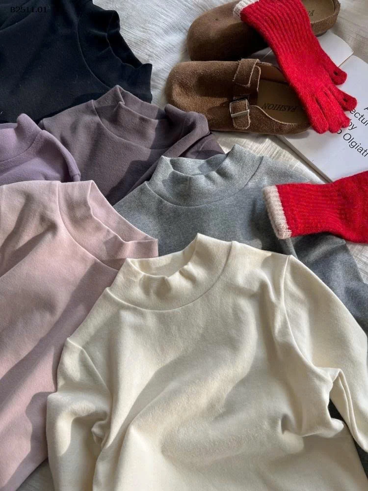 Áo thun cổ giữa bằng len co giãn ấm áp, phong cách Hàn Quốc NHÀ AMBB-Giá sỉ  sz 90-150: 89k  sz 160: 99k  sz 170 : 110k