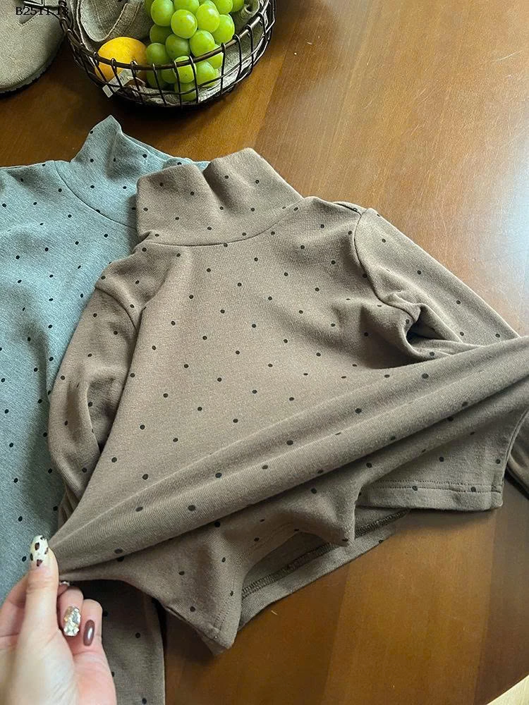 Áo giữ nhiệt cổ lọ chấm bi ngọt ngào NHÀ AMBB - Giá sỉ  sz 90-150: 109k  sz 160:  118k  sz 170 : 129k