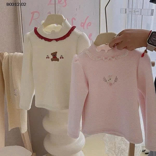 ÁO BÉ GÁI THÊU THỎ HOA SIÊU CƯNG -sỉ 81k