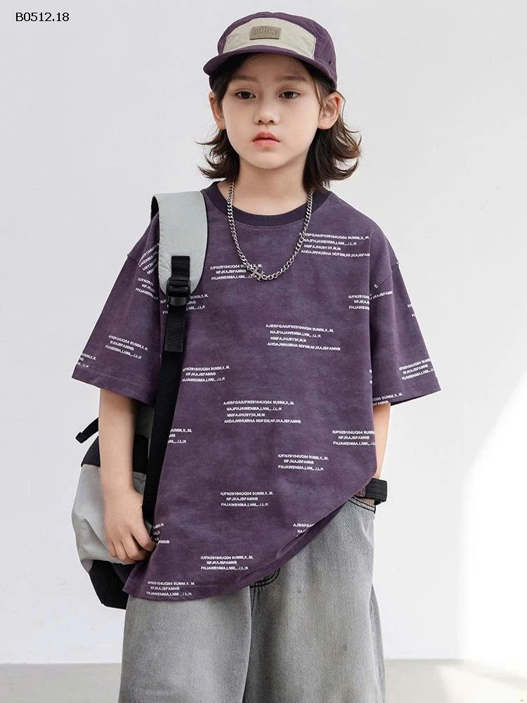 ÁO THUN TÍM IN CHỮ-sỉ 161k