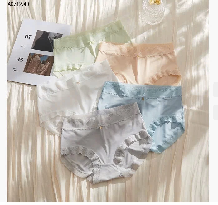 SET 10 QUẦN CHIP BĂNG LỤA PHỐI REN-sỉ 138k/set 10c mix màu