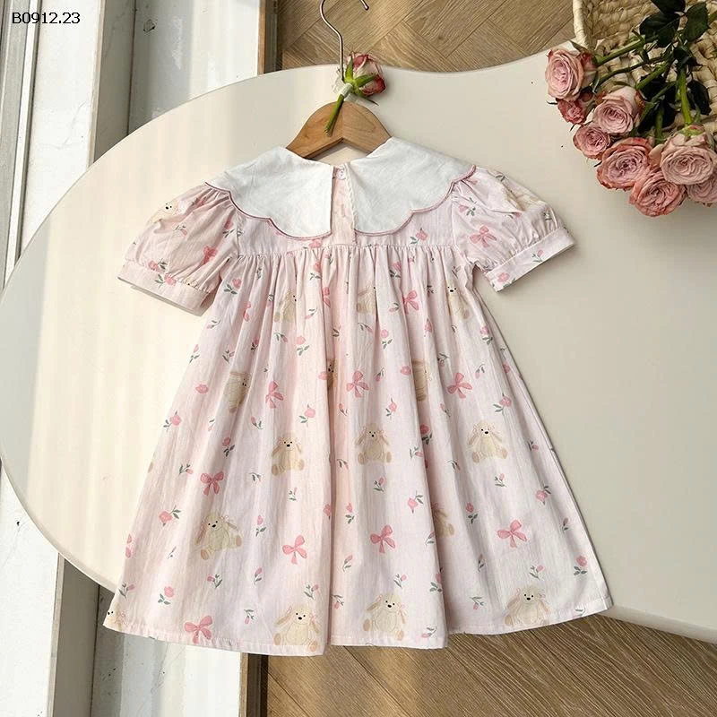 VÁY HOA CỔ THÊU NƠ-sỉ 177k