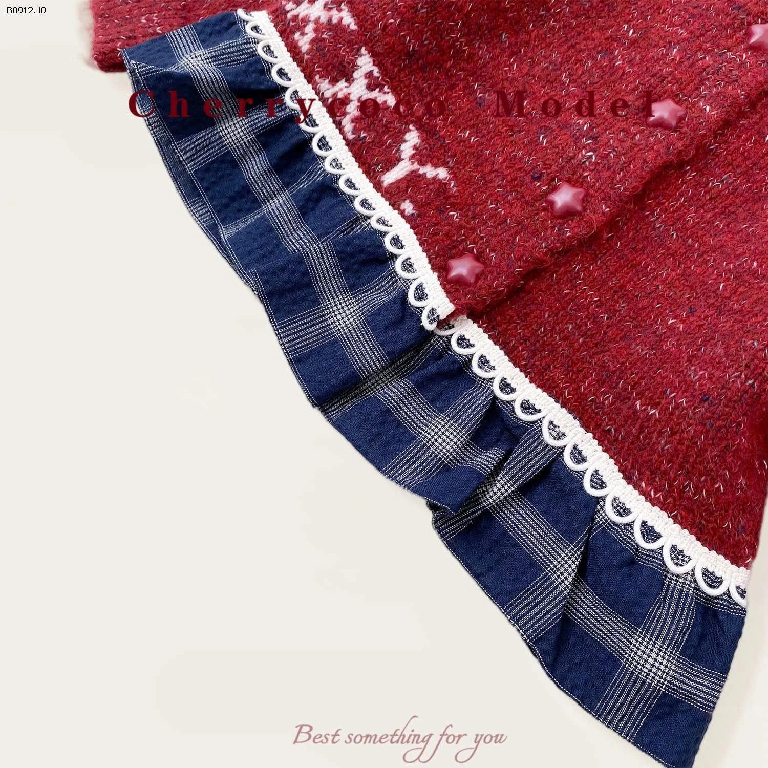 ÁO LEN VIỀN CARO HÃNG CHERRYCOCO CHO BÉ-sỉ 220k