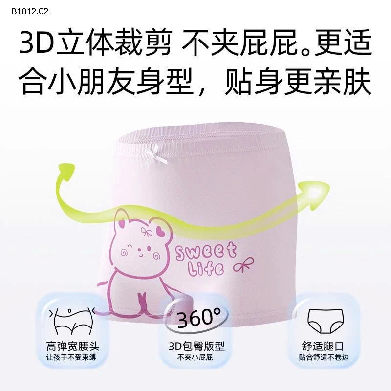 SET 4 QUẦN CHÍP ĐÙI CO BÉ GÁI  - sỉ 93k