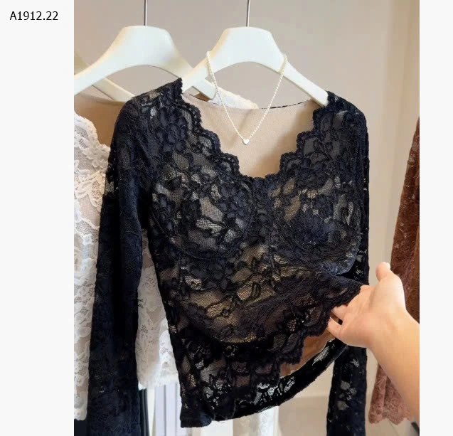 Áo lót ren cổ chữ V lót lông cừu gợi cảm có mút ngực cho nữ nhà ANNA-Giá sỉ 180k