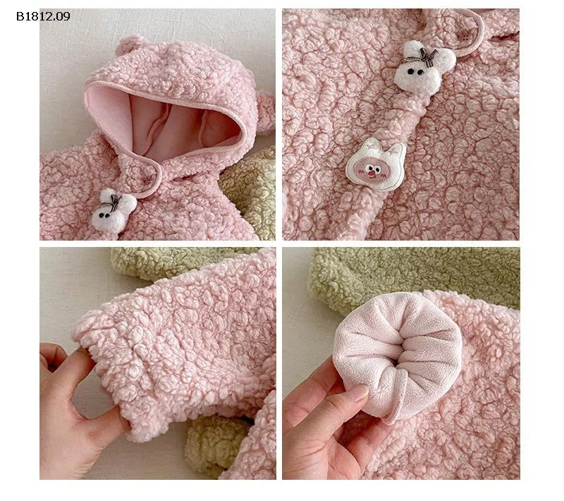 ÁO KHOÁC LÔNG TAI GẤU CUTE- sỉ 223k