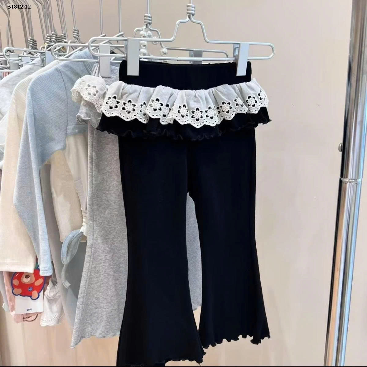 Quần legging ống loe ren giả hai mảnh cho bg - sỉ 97k