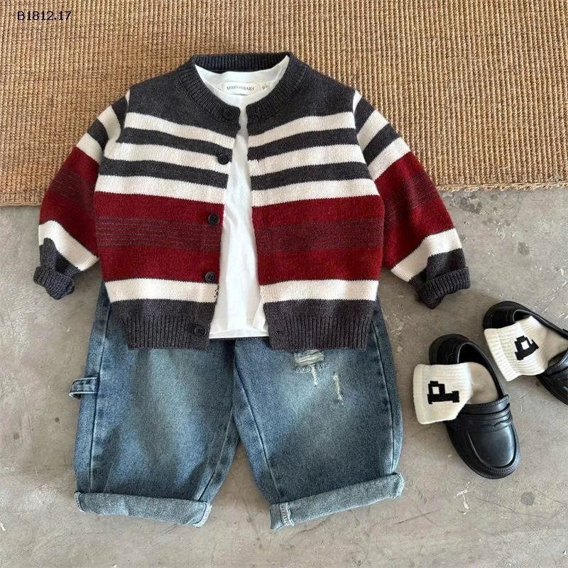 ÁO LEN CARDIGAN KẺ MMY BG  - sỉ 160k
