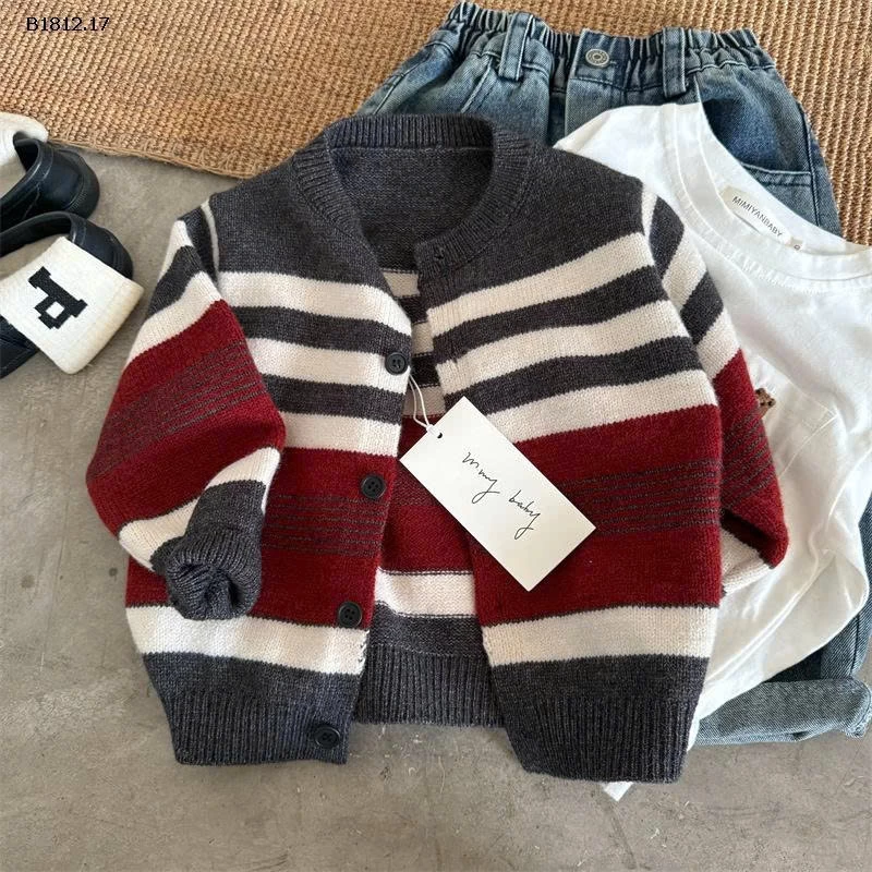 ÁO LEN CARDIGAN KẺ MMY BG  - sỉ 160k
