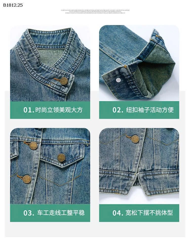 ÁO KHOÁC DENIM CHO BG -Giá sỉ 238k