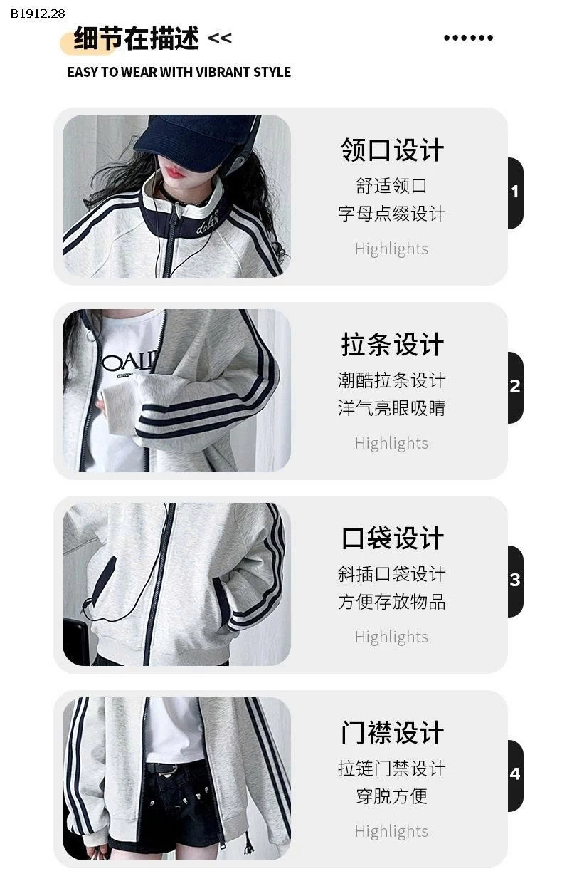 ÁO KHOÁC NỈ THỂ THAO SZ ĐẠI - sỉ 232k