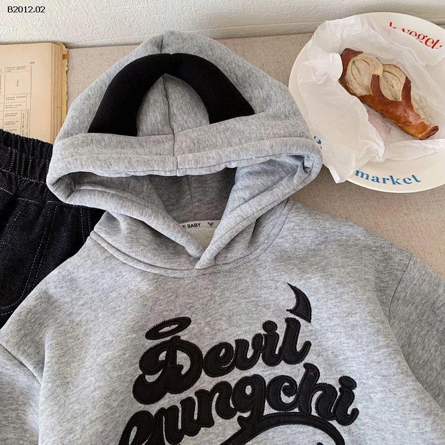Áo nỉ hoddie sừng bé trai - sỉ 199k