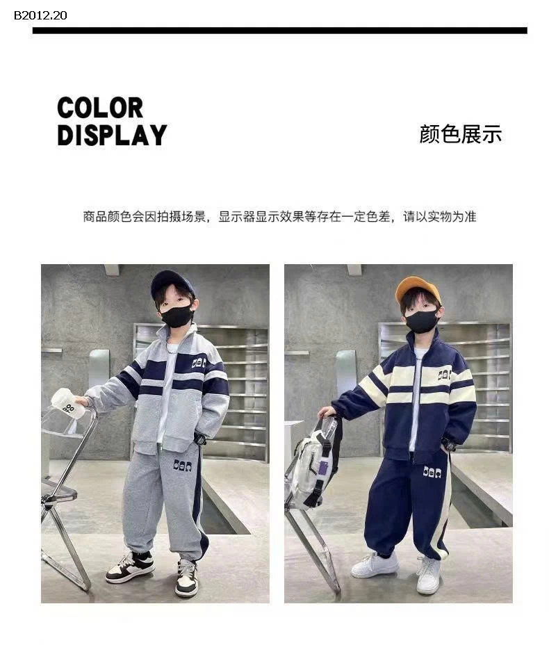 BỘ NỈ THỂ THAO BÉ TRAI SIZE ĐẠI HOT HIT - sỉ 172k