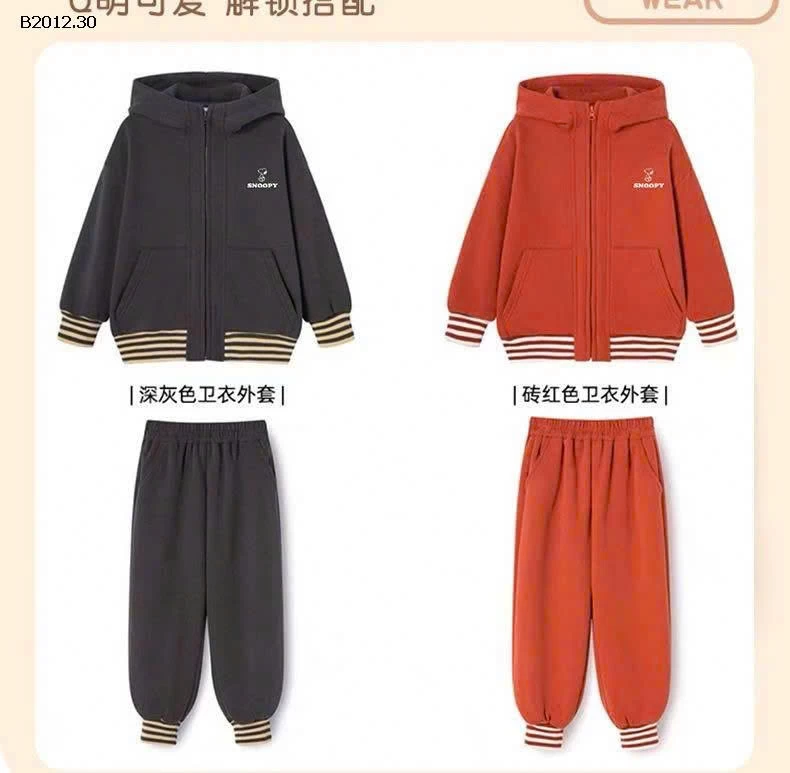BỘ NỈ KÉO KHOÁ SNOOPY - sỉ 265k