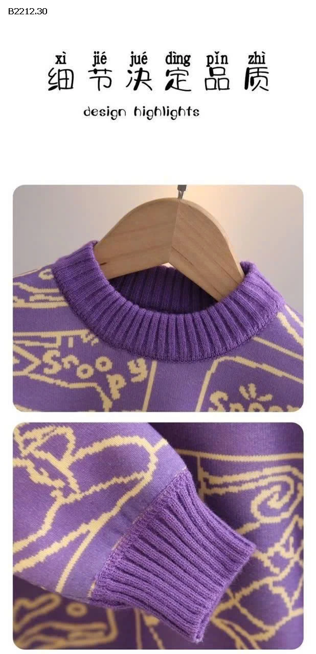 Chiếc áo len lót nỉ cực ấm này bé trai và bé gái đều mặc đc- sỉ 170k