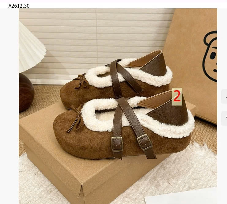 GIÀY BÚP BÊ LÓT LÔNG QUAI CHÉO NỮ-Giá sỉ 230k