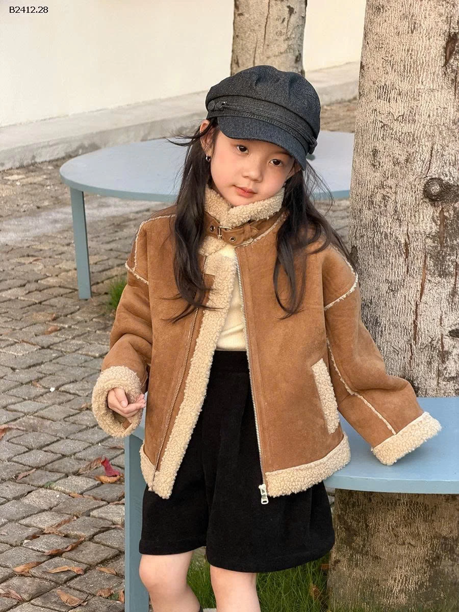 Áo khoác da lộn ấm áp kiểu Hàn Quốc dành cho bé gái hiệu AMBB -Giá sỉ  sz 90-150: 305k sz 160: 330k sz 170: 362k