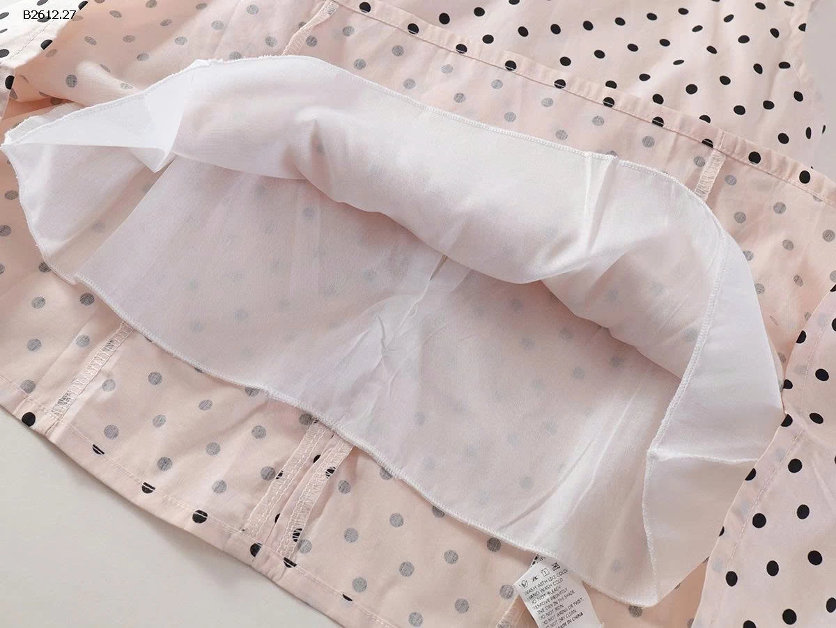 Đầm không tay đầm chấm bi nơ cho bé gái nhà PREMIUM ICON-Giá sỉ 147k