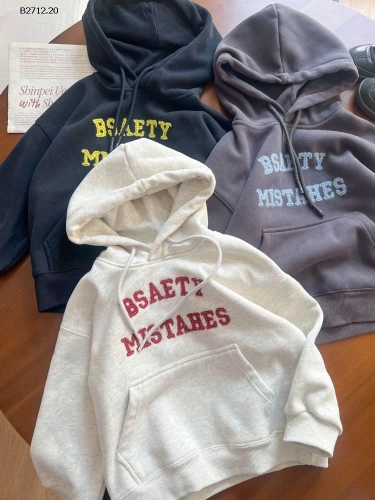 ÁO NỈ HODDIE BASIC CHO BÉ AMBB - Giá sỉ Sz 90-150 256k Sz 160 281k Sz 170 310k