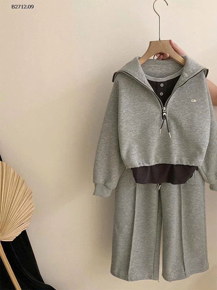 BỘ NỈ ÁO GIẢ 2 MẢNH BG- Giá sỉ 110-150: 342k  160-170: 378k 