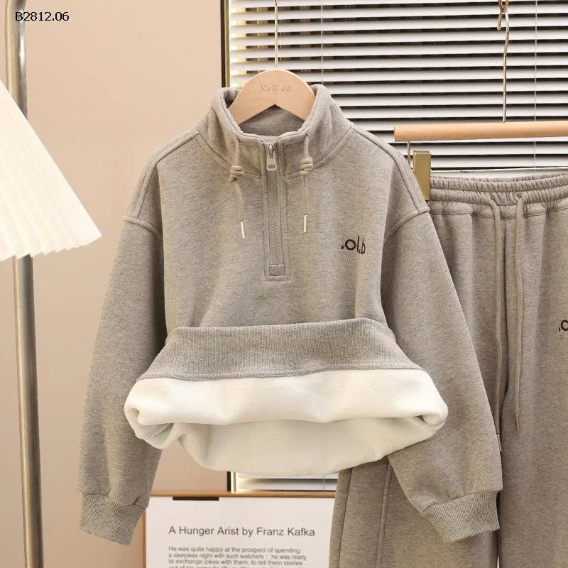 Bộ áo nỉ lót lông cừu kiểu mới cao cấp cho bé - giá sỉ  size : 120-170 : 405k size 180 : 422k