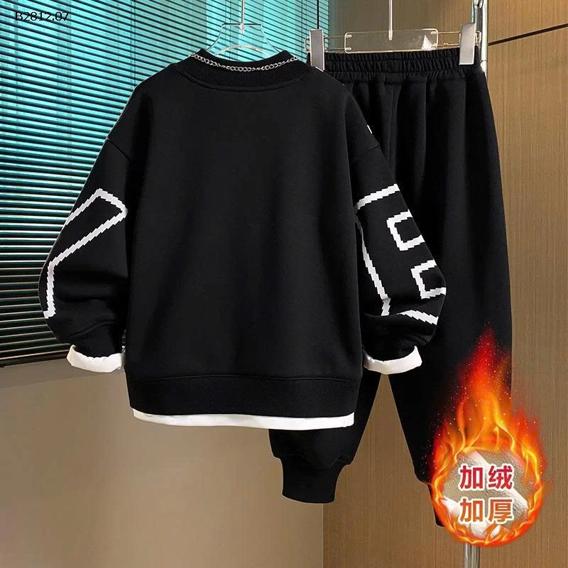 Bộ áo nỉ lót lông cừu kiểu mới cao cấp cho bé trai- giá sỉ 320k