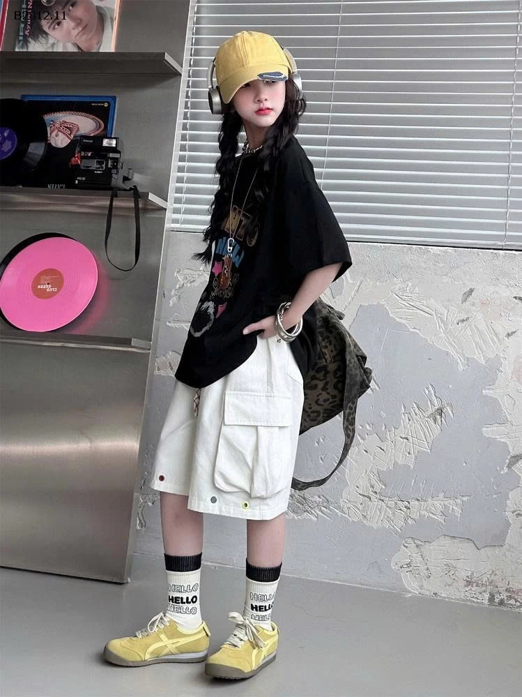 ÁO THUN MÈO MIX SHORT TÁN ĐINH-Giá sỉ áo 145k  quần 206k 