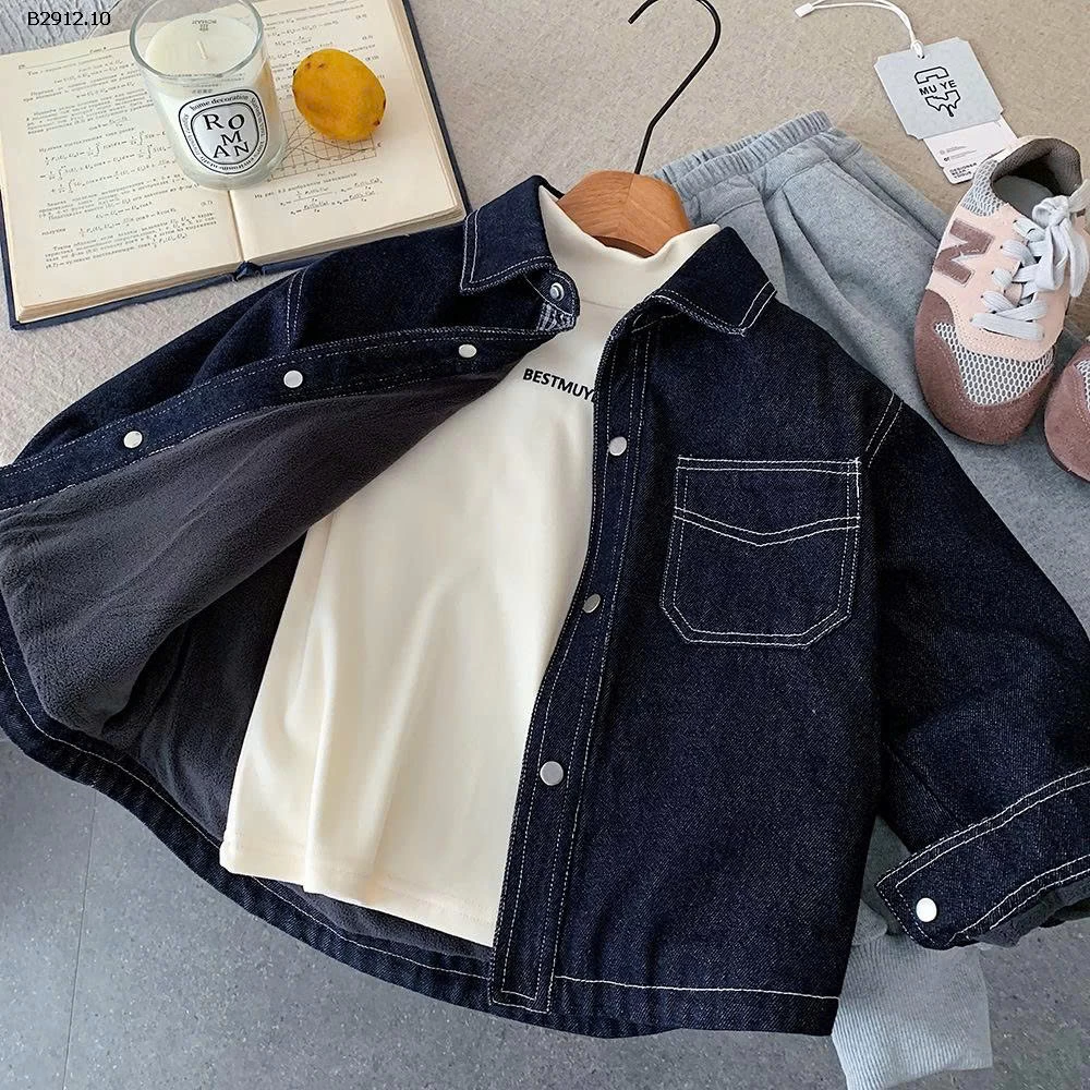 Áo khoác denim lót lông cừu mùa đông Muye -Giá sỉ  258k