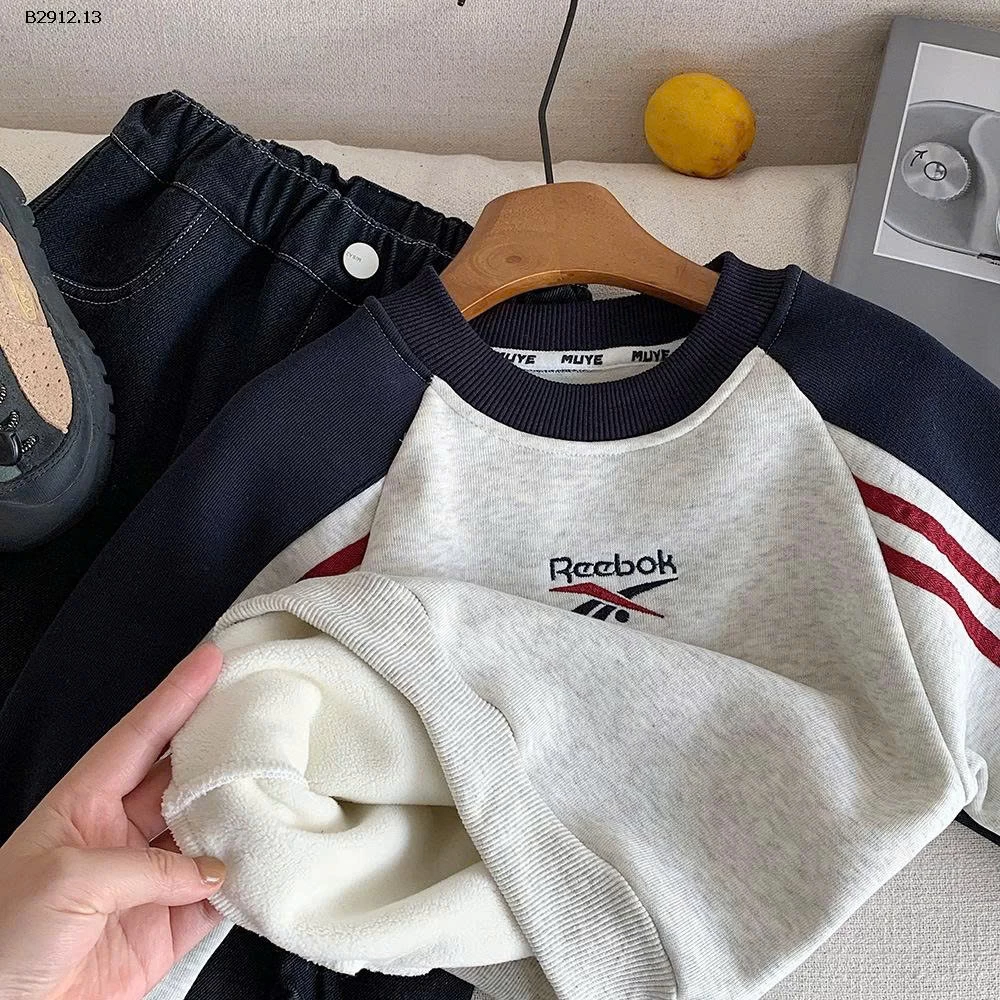 Áo nỉ mùa đông Muye lót lông cừu cho trẻ em -Giá sỉ  155k