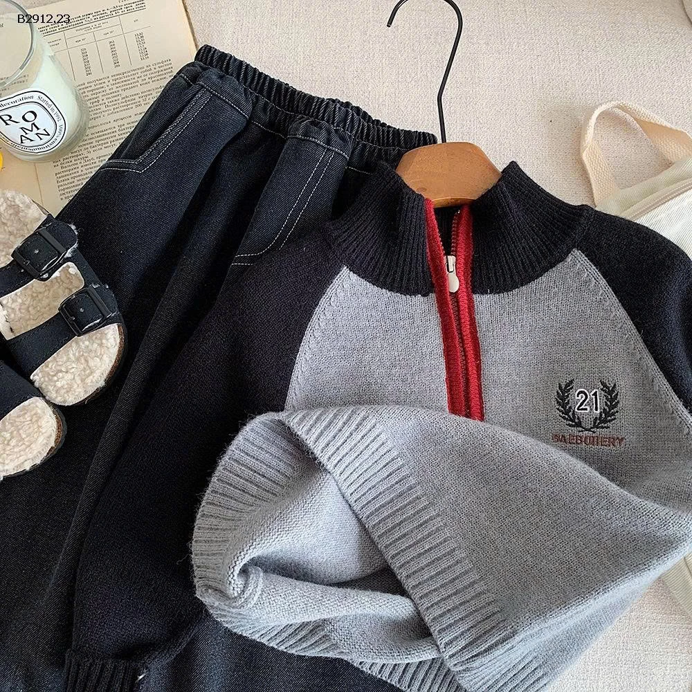 ÁO LEN KHÓA CỔ CHO BÉ-Giá sỉ  SZ 90-120: 183k SZ 130-150: 195k 