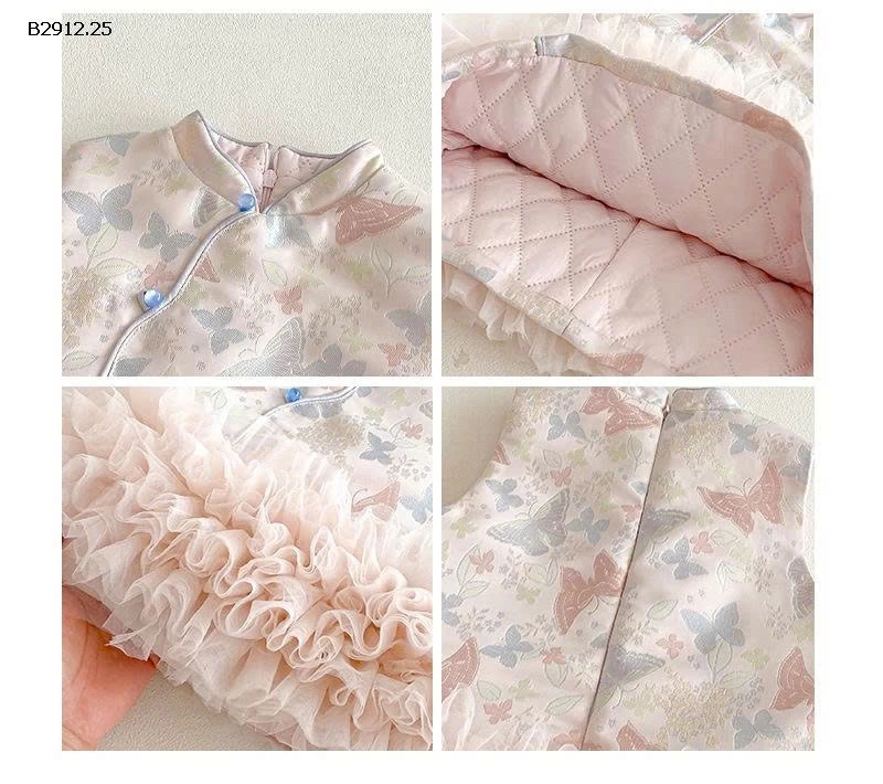 Đầm Tết cổ điển cho bé gái-Giá sỉ  váy  : 220k áo dệt kim :  130k 