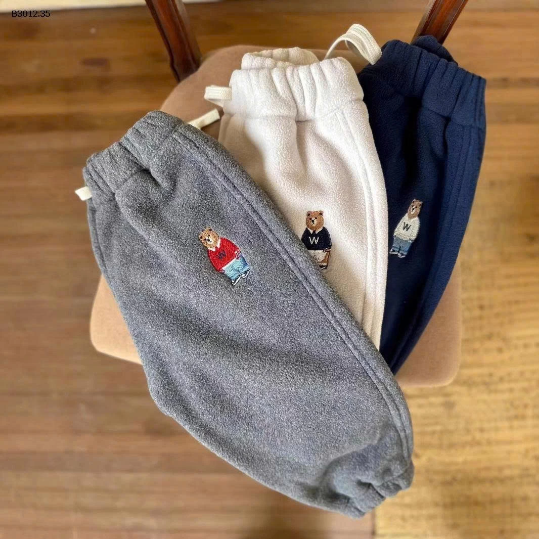 QUẦN NỈ LÓT LÔNG THÊU GẤU W.HO-Giá sỉ 128k