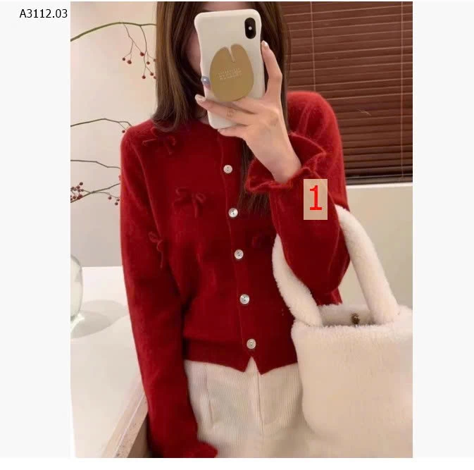 ÁO LEN CARDIGAN ĐÍNH NƠ- sỉ 130k