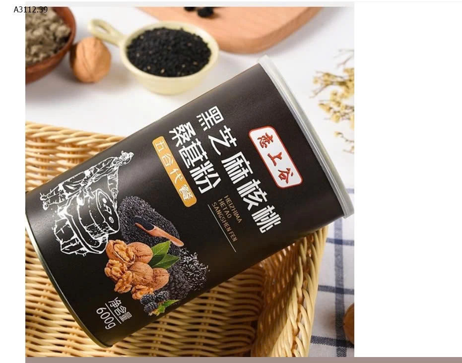 Bột mè đen hộp 600gr - sỉ 100k