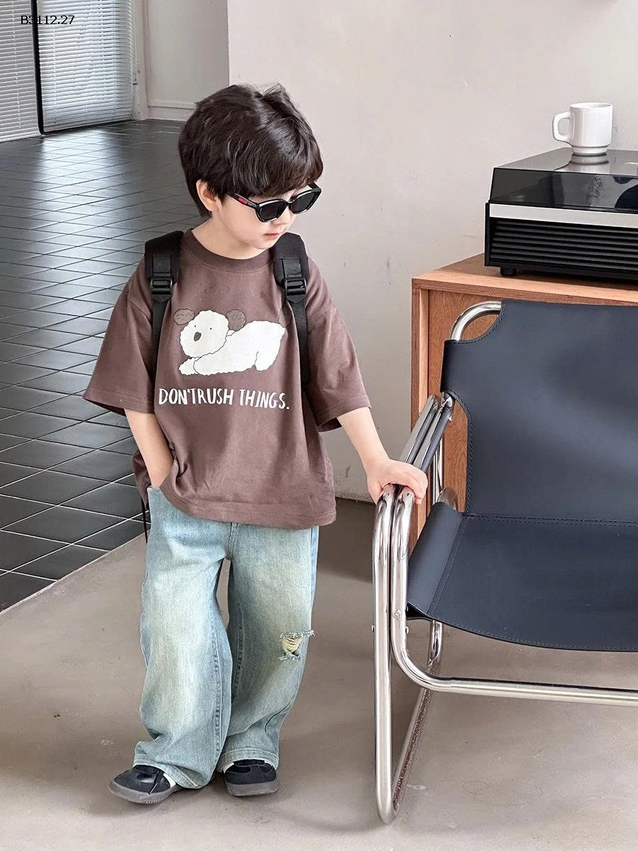 Quần jean denim rách nhà  Elmo Baby Kids AMBB-Giá sỉ  sz 90-150 : 220k Sz 160 : 241k