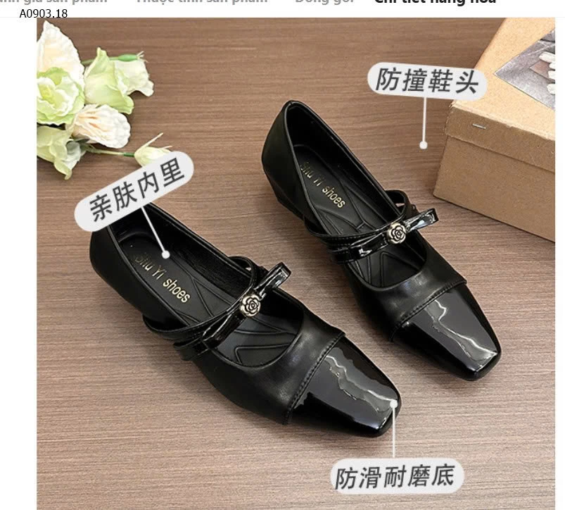 GIÀY CAO GÓT MARY JANE MŨI VUÔNG SANG TRỌNG - sỉ 228k
